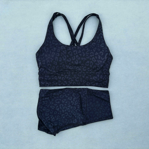 Yoga Clothes Set 2 Piece Gym Sports Shorts Set Women Cross Back Bra
