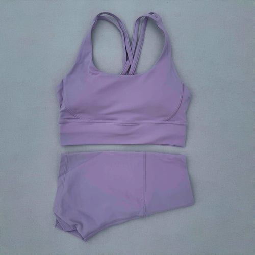 Yoga Clothes Set 2 Piece Gym Sports Shorts Set Women Cross Back Bra