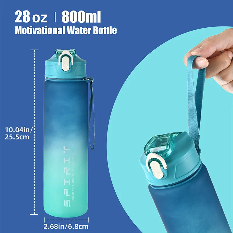 1PCS 800ML Large Capacity Sports Water Bottle Leak Proof Colorful